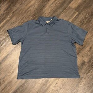 Hudson Jeans Blue Striped Short Sleeve Polo